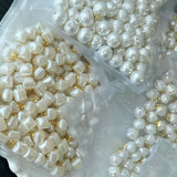 10pcs White Pearl Luster Decorative Shank Buttons