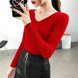 Women’s Knitted V-Neck Pullover Sweater