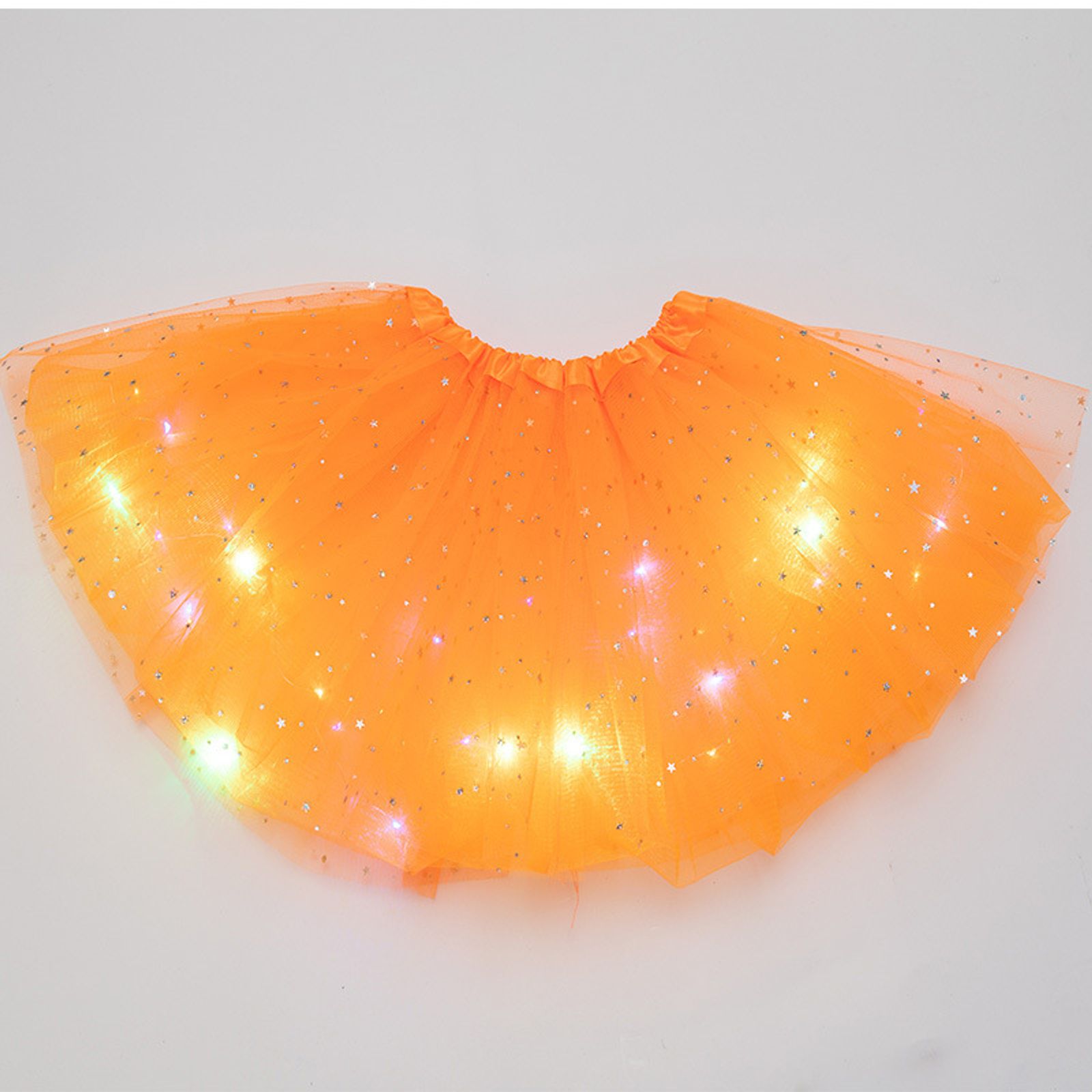 LED Glowing Women's Tulle Star Mini Skirt