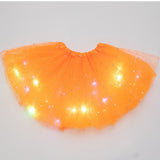 LED Glowing Women's Tulle Star Mini Skirt