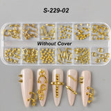 Y2K Punk Metal Nail Charms - 12 Grids Alloy Rivets