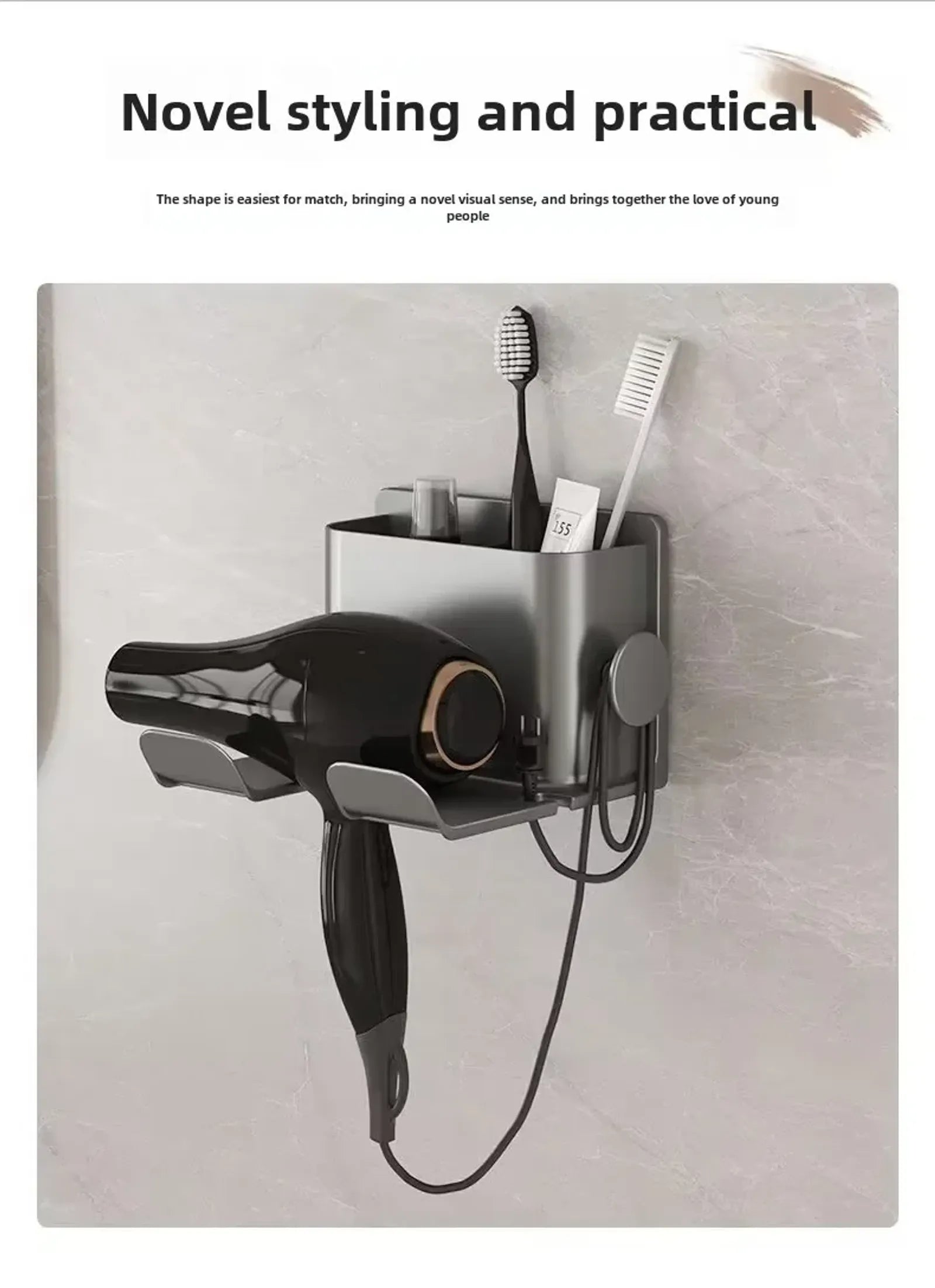Wall Mounted Hair Dryer and Straightener Holder