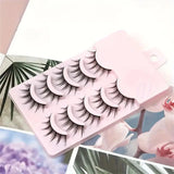 5 Pairs Soft Natural False Lashes for Round Eyes