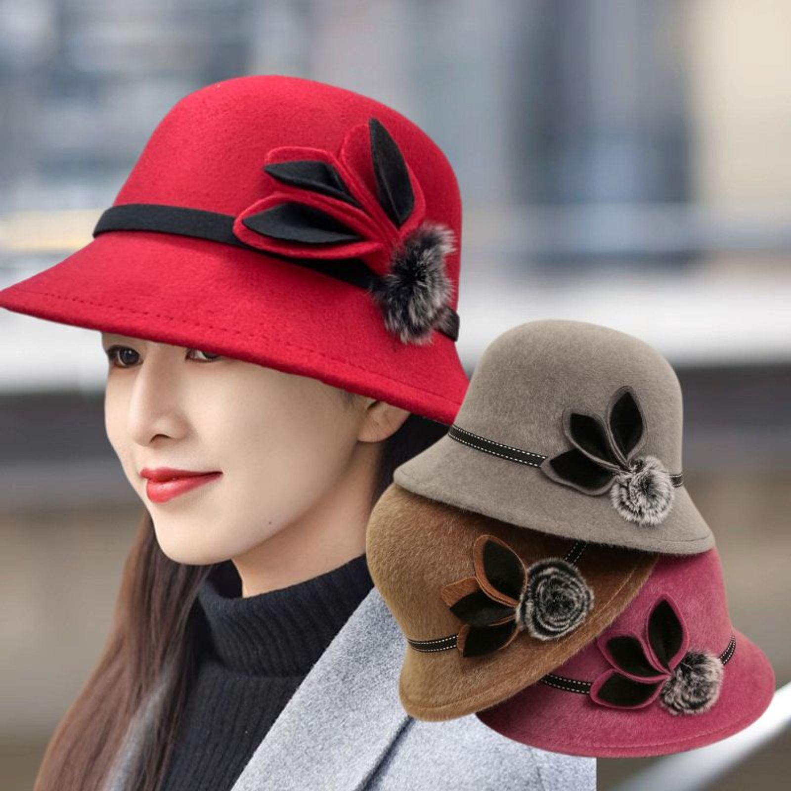 Elegant Vintage Wool Fedora Hat for Women