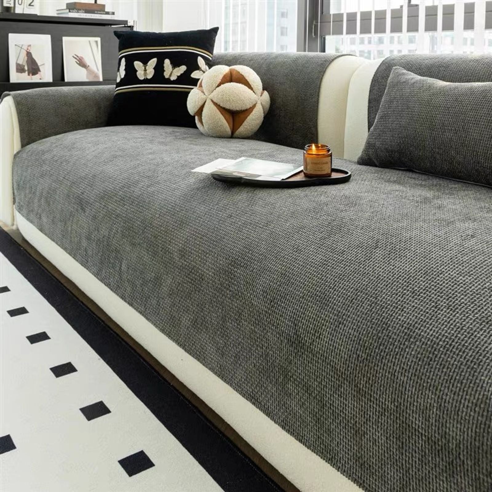 Minimalist Jacquard Anti-Slip Sofa Cover for All Seasons