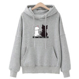 Women's Casual Cat Pattern Hoodie - Autumn 2024