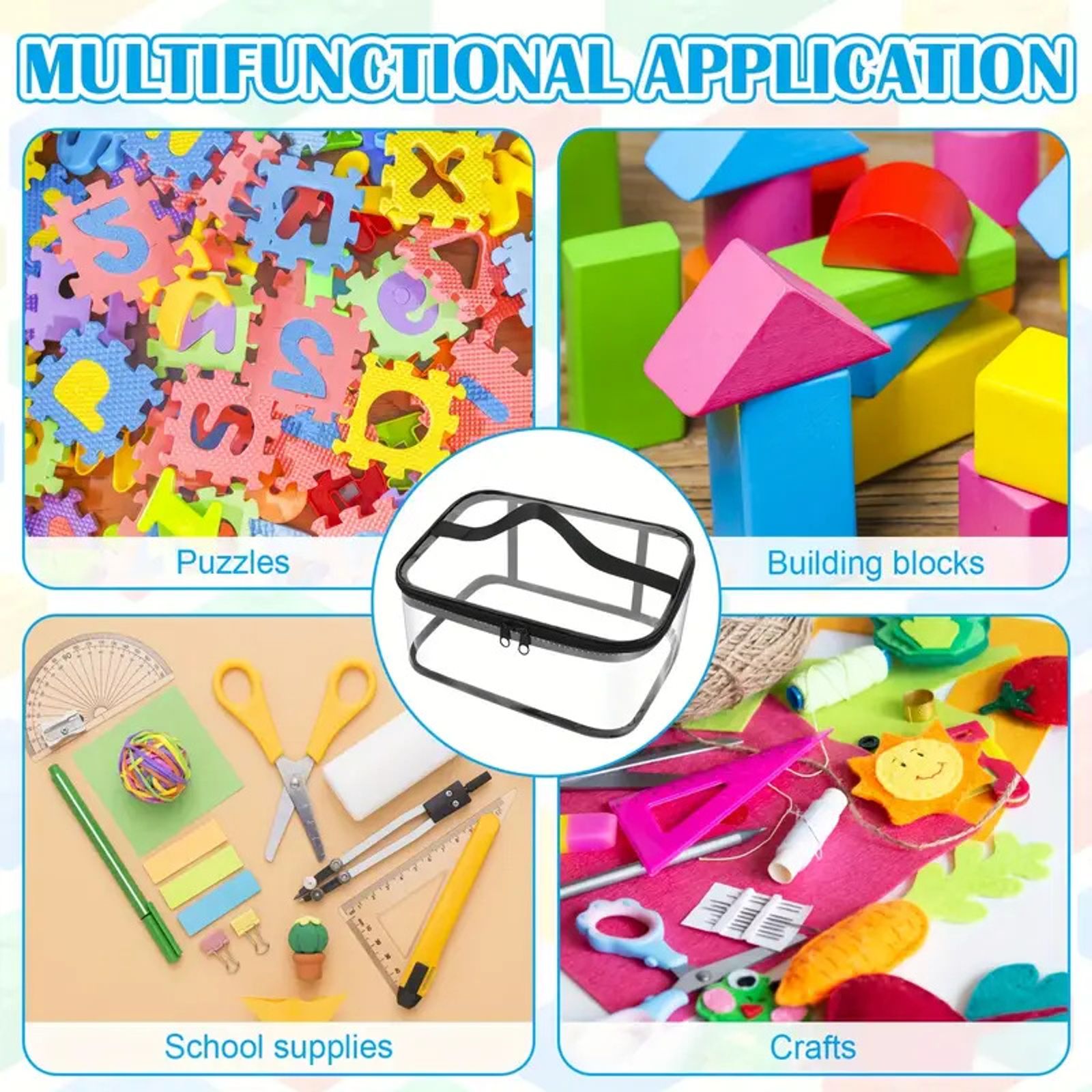 Transparent Mesh Zipper Toy Storage Bag - Large Capacity Organizer