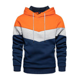 Men's Fleece Thermal Patchwork Hoodie for Outdoor Sports