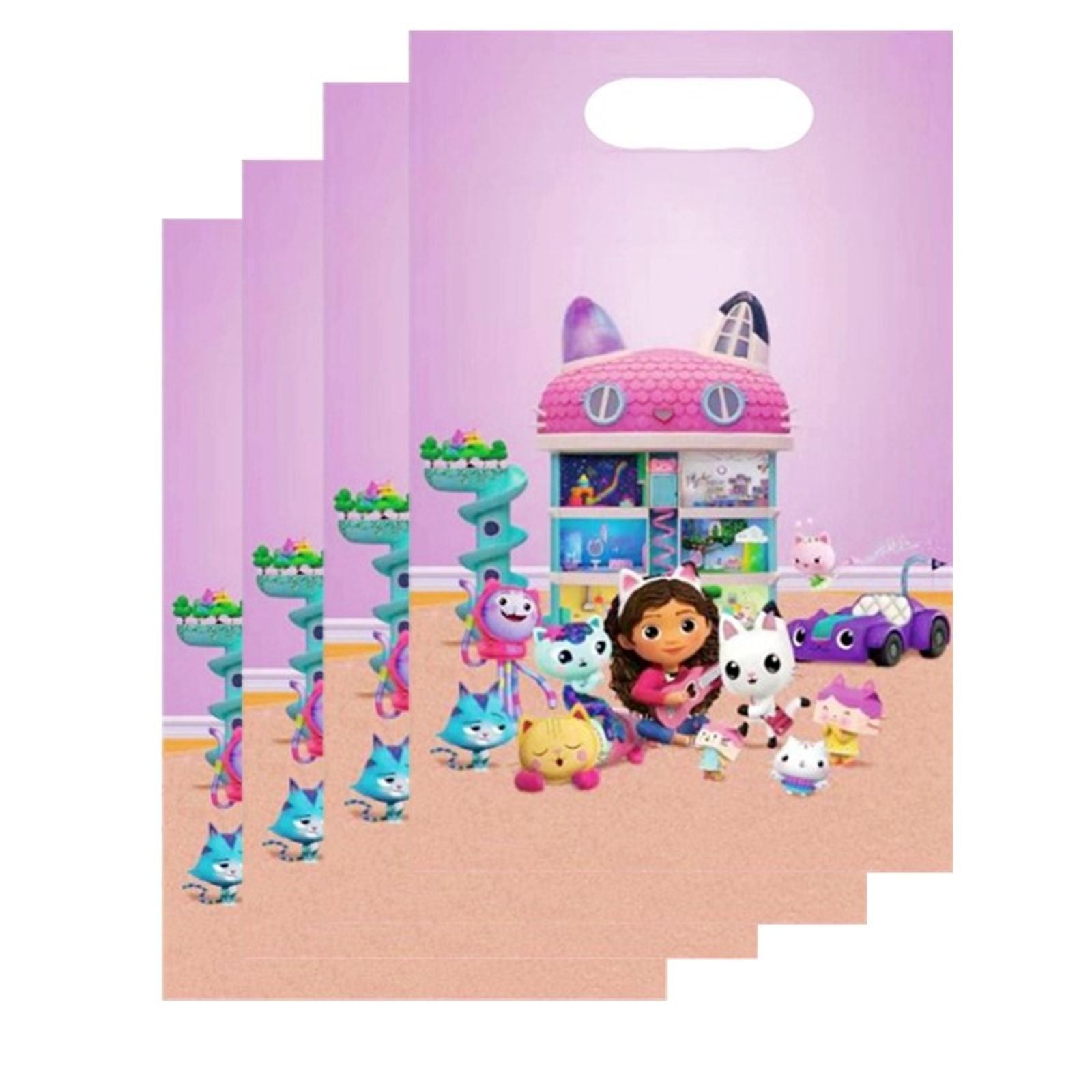 Gabby Dollhouse Theme Plastic Gift Bags for Kids' Parties
