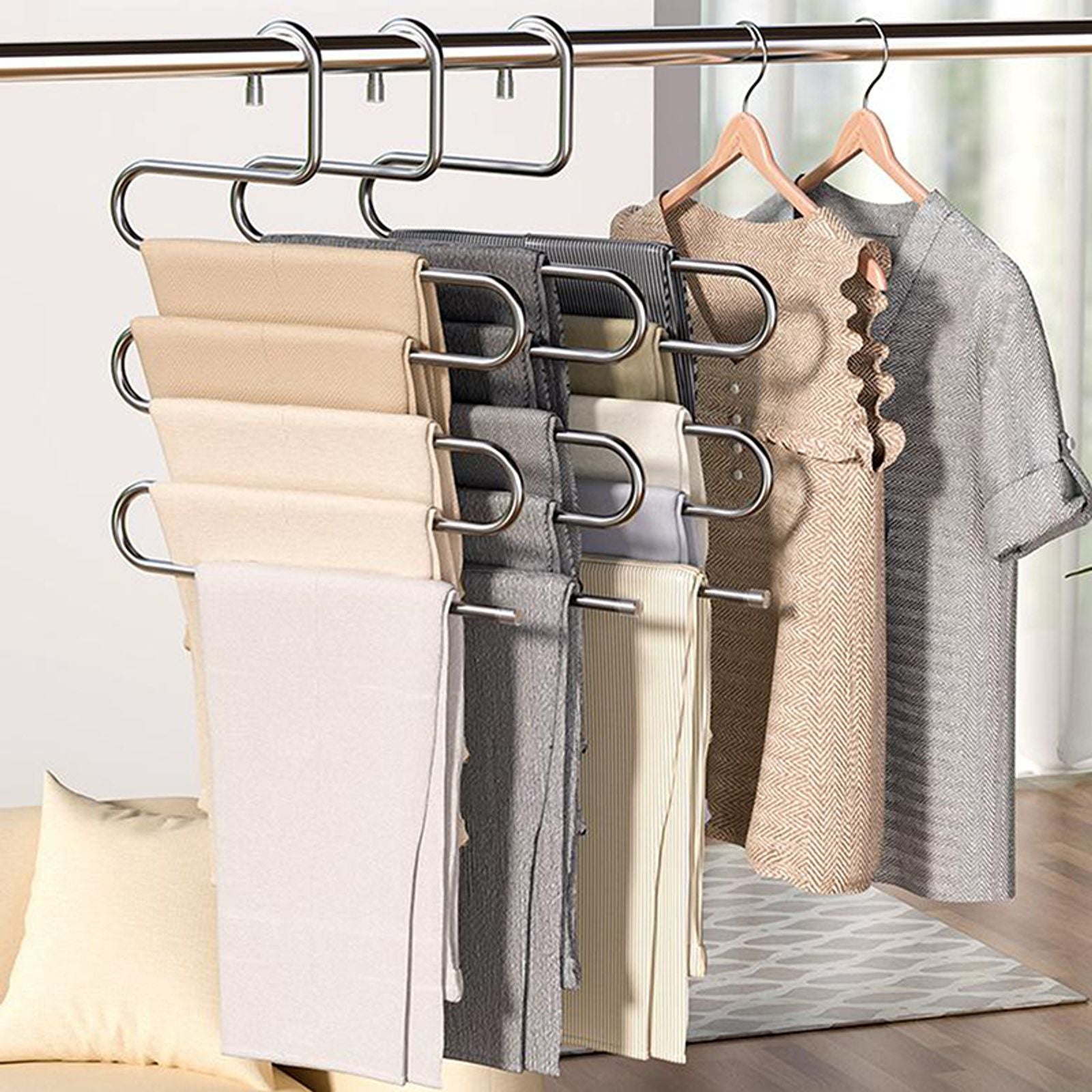 5-Layer Non-Slip Clothes Hangers - Multi-Functional Rack