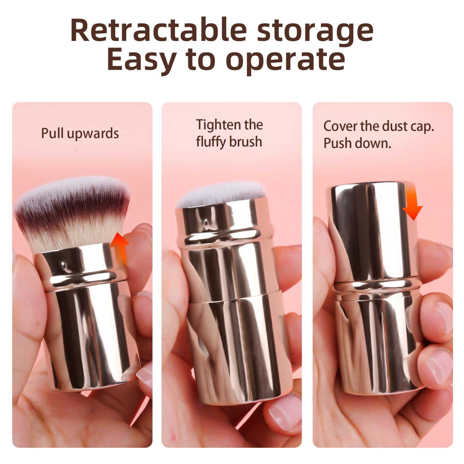 3 PCS Double-Ended Kabuki Brush Set for Makeup Blending