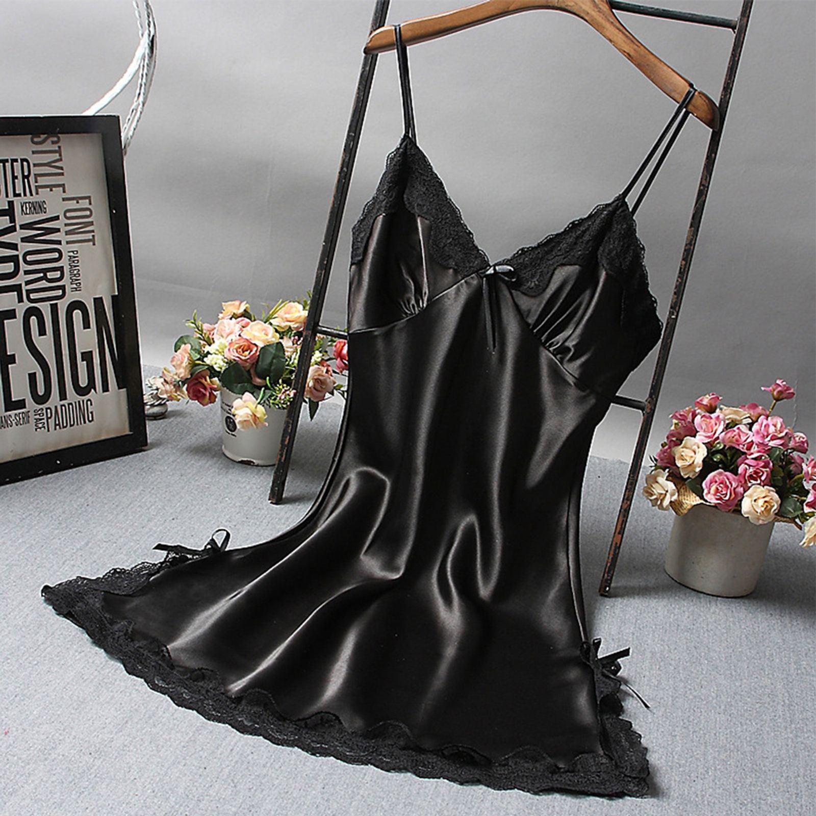 Sexy Lace Patchwork Nightgown for Women