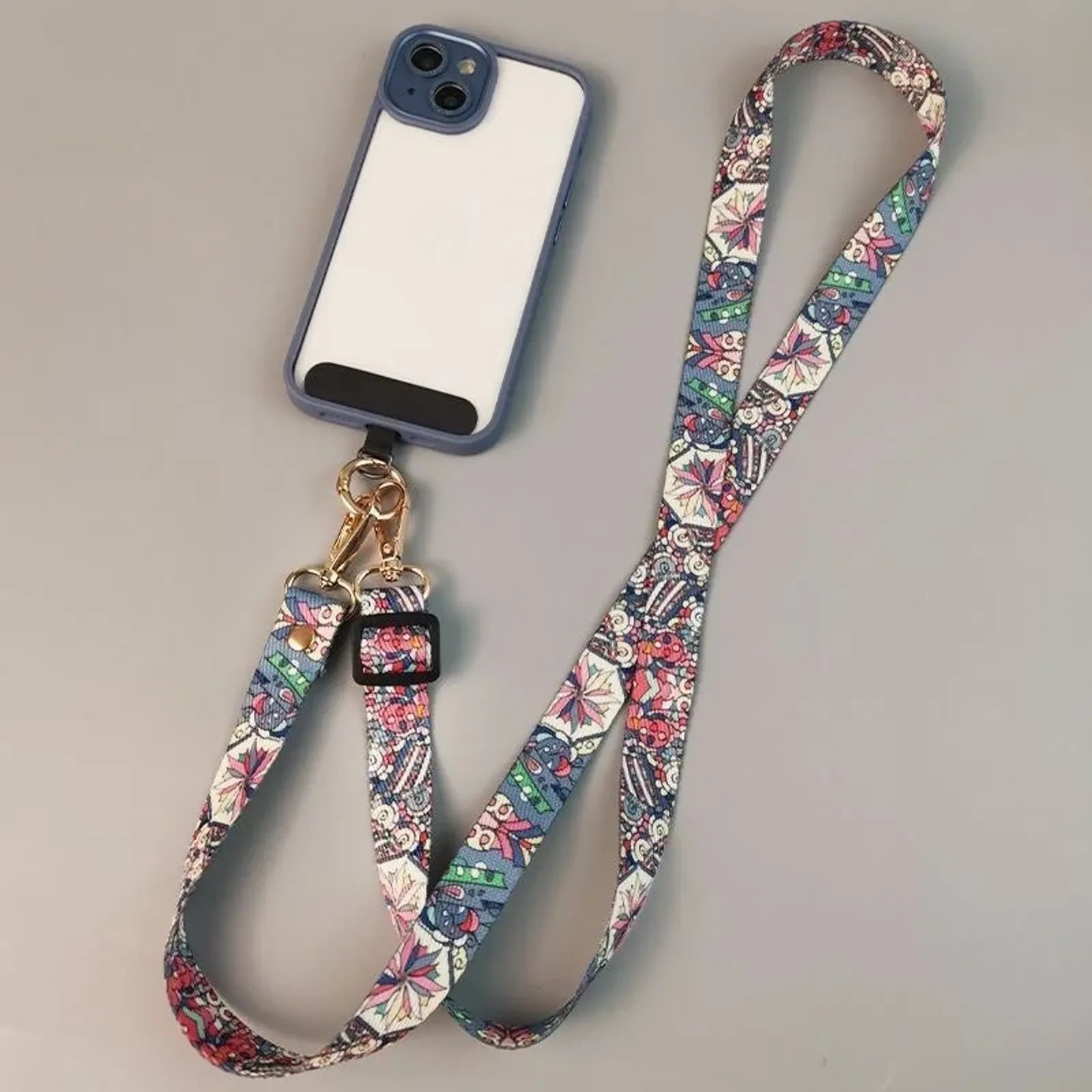 Retro Pattern Mobile Phone Clip Crossbody Lanyard