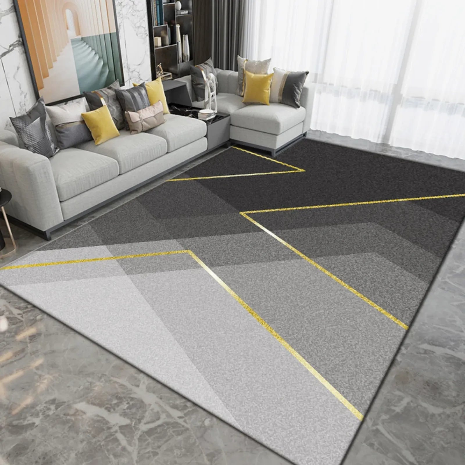 Nordic Geometric Area Rug for Living Room and Bedroom