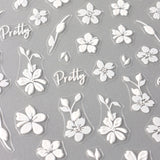 2pcs 3D White Flower Nail Art Stickers for DIY Manicure