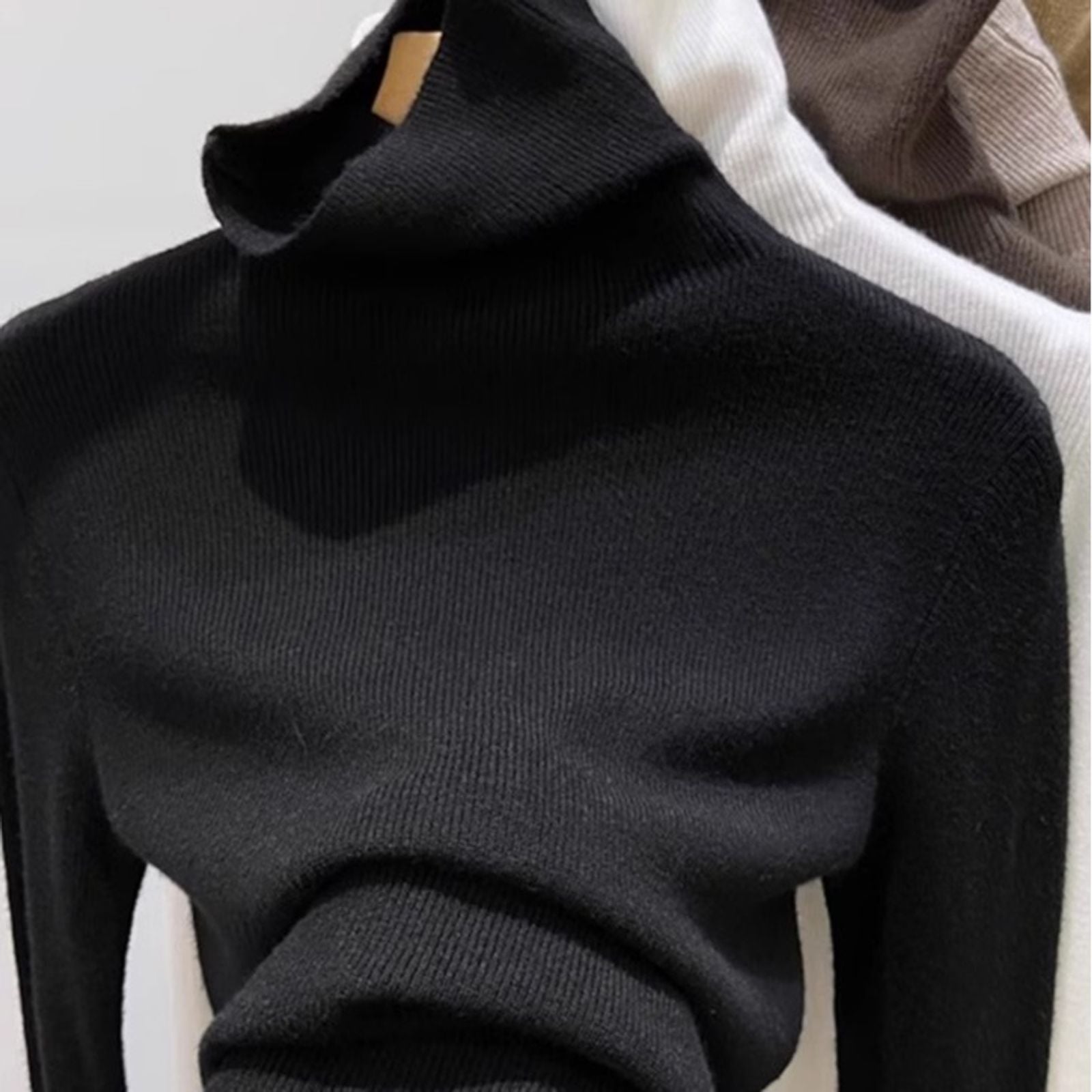 Women's Long Sleeve Turtleneck Knitted Sweater