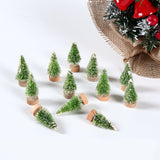 Mini Wooden Christmas Tree in Blue Green White Gold