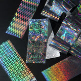 Holographic Chrome Silver Nail Art Foil Transfer Stickers