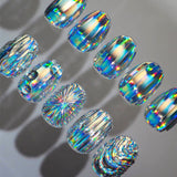 Holographic Chrome Silver Nail Art Foil Transfer Stickers