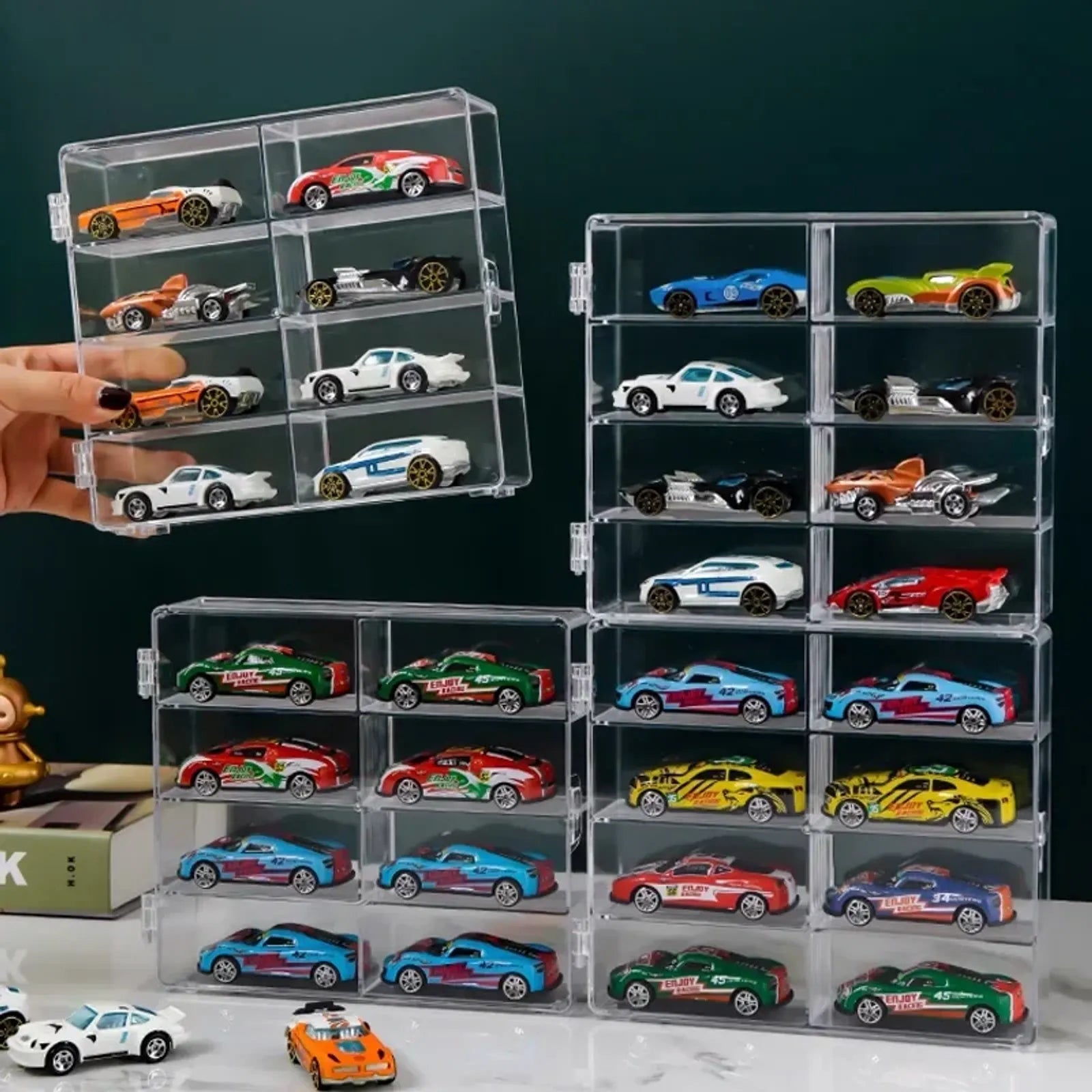 Acrylic Car Display Box 1:64 for Hot Wheels - 8 Grid Rack