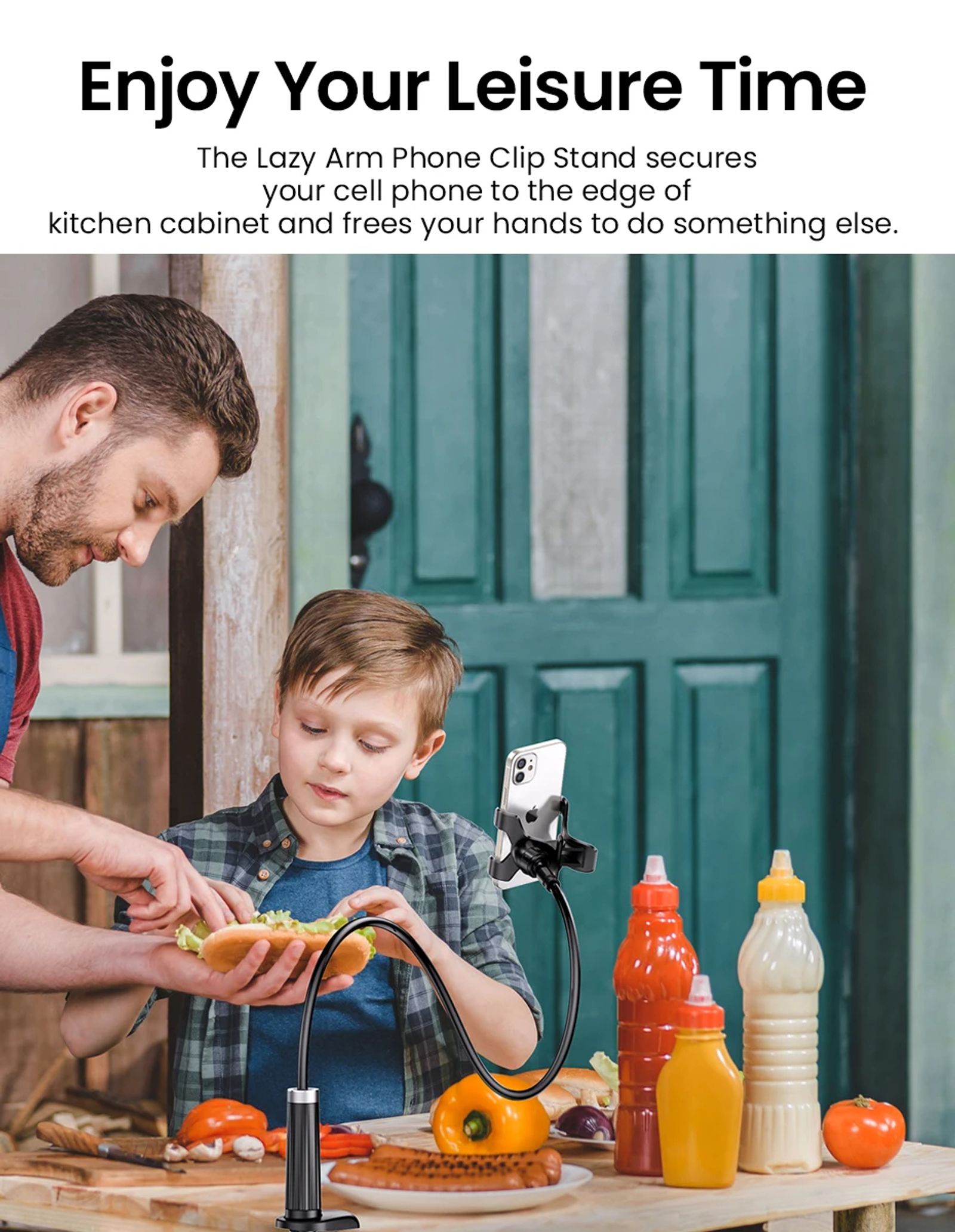 Adjustable Universal Mobile Phone Stand for Desk & Bedside