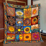 Psychedelic Patchwork Quilt - Colorful Bohemian Throw
