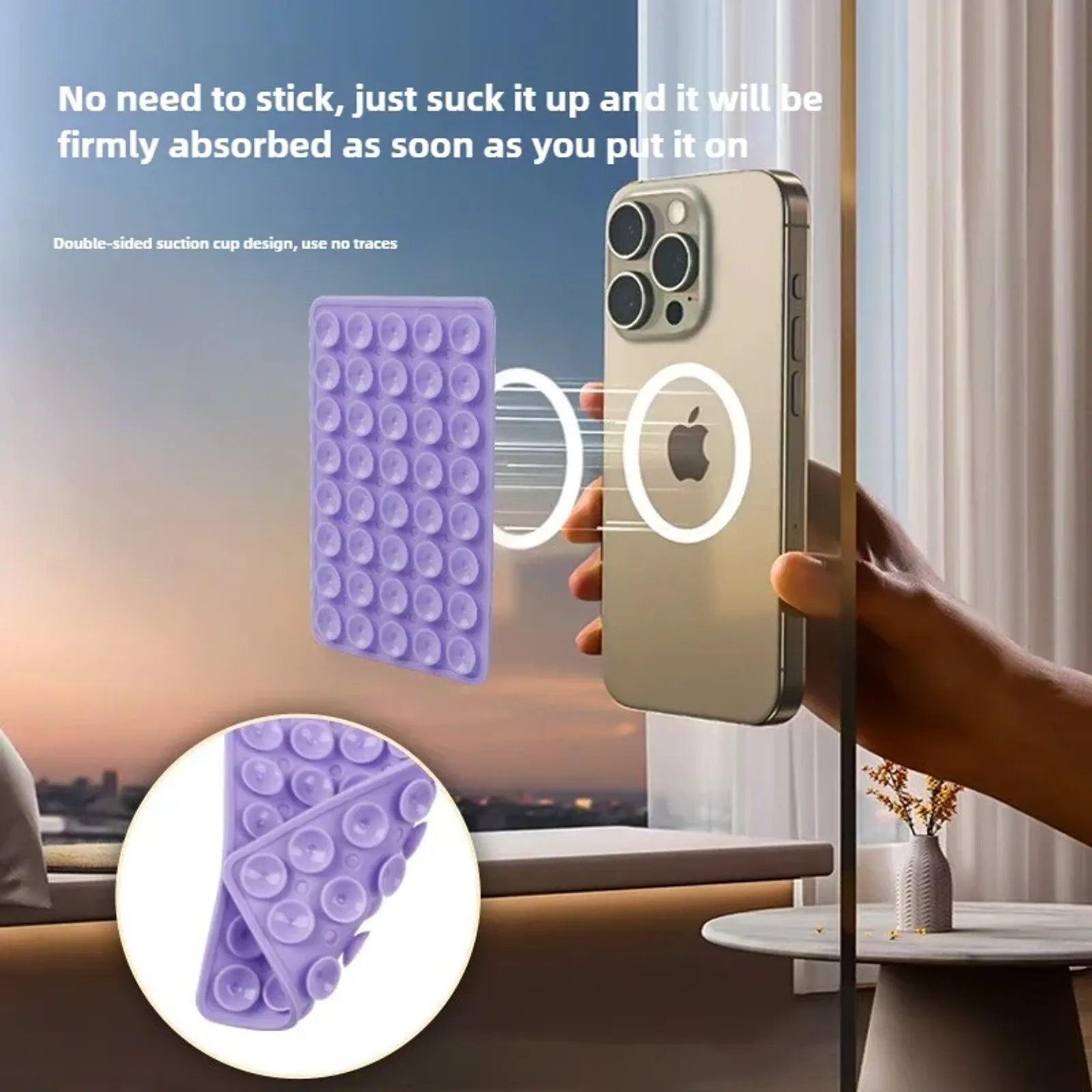 Suction Cup Phone Mount Stand for iPhone and Android