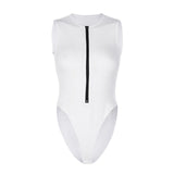 Zipper Bodysuit for Women - Sexy Sleeveless Summer Jumpsuit