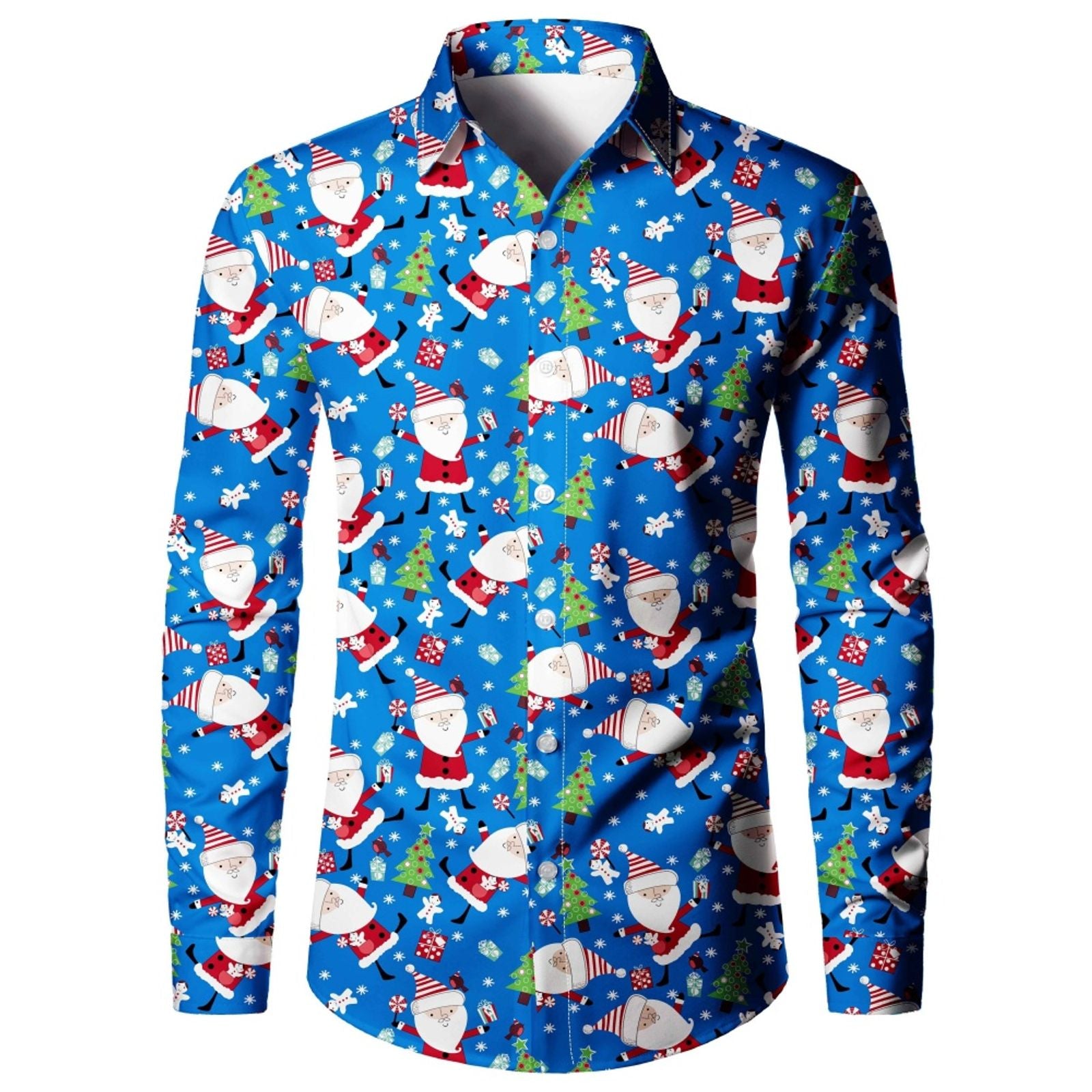 Santa Claus Elk Graphic 3D Printed Long Sleeve Shirt