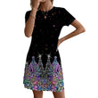 2025 Christmas Tree Print A-Line Dress for Women