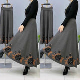 Women’s Floral Embroidered Knit Maxi Skirt