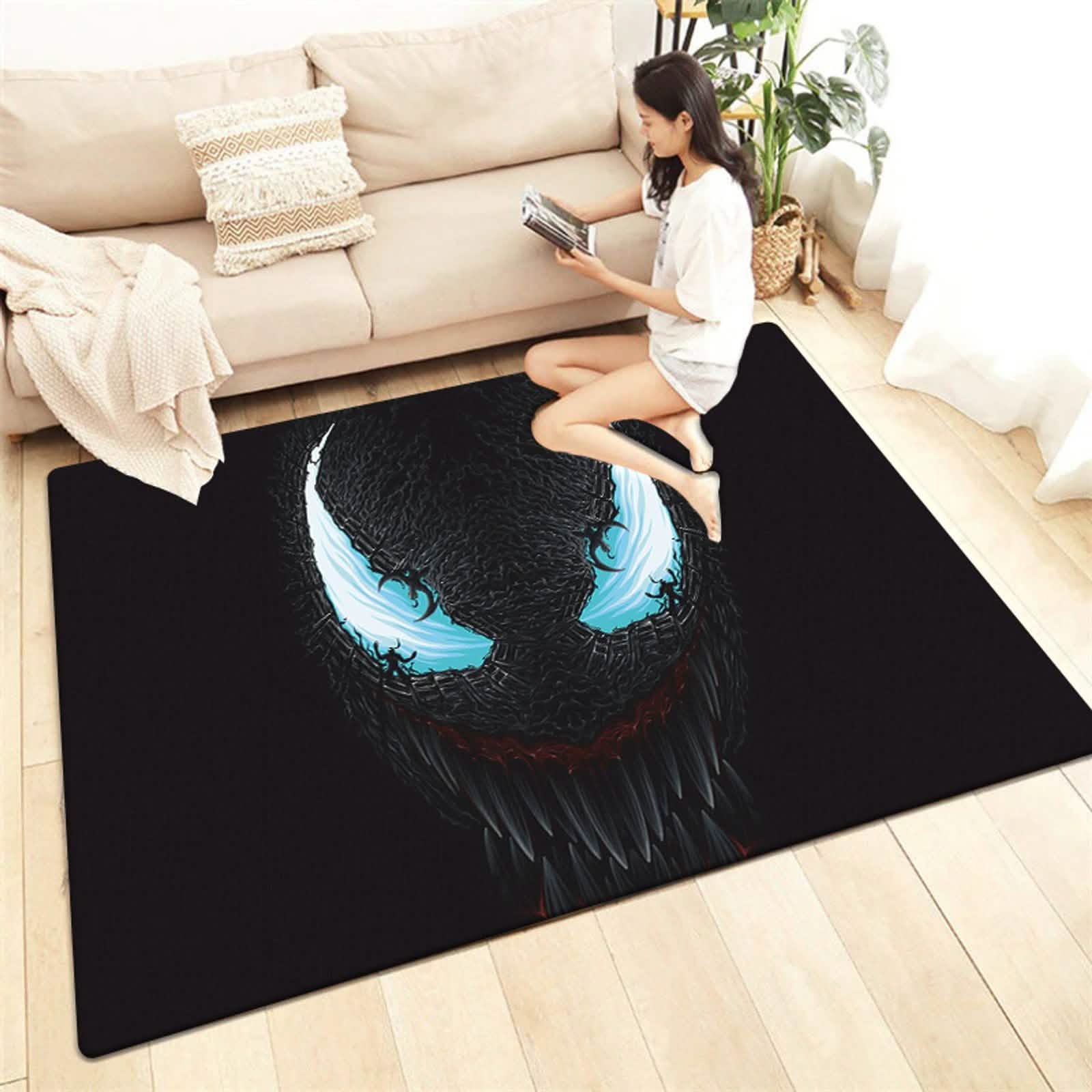 Venom Themed Carpet for Living Room, Bedroom, and More