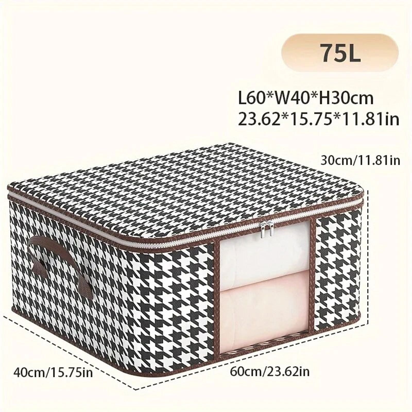 Large Clear Foldable Storage Box with Handles and Zipper