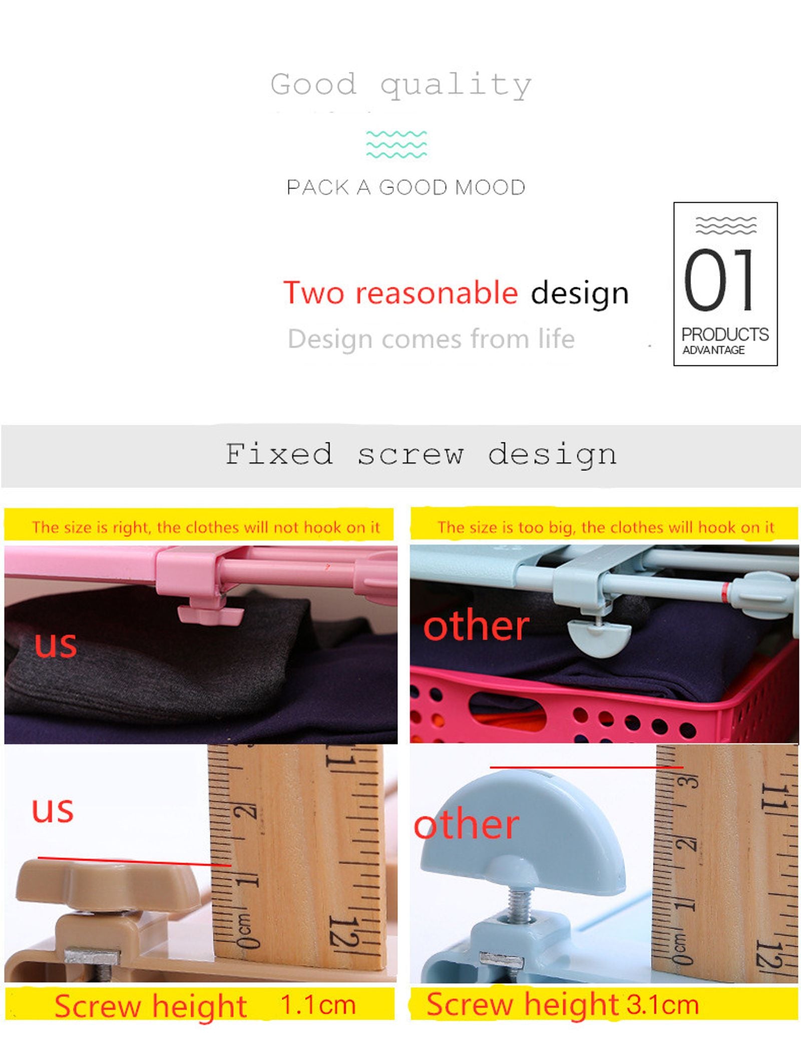 Adjustable Wall-Mounted Closet Organizer Shelf