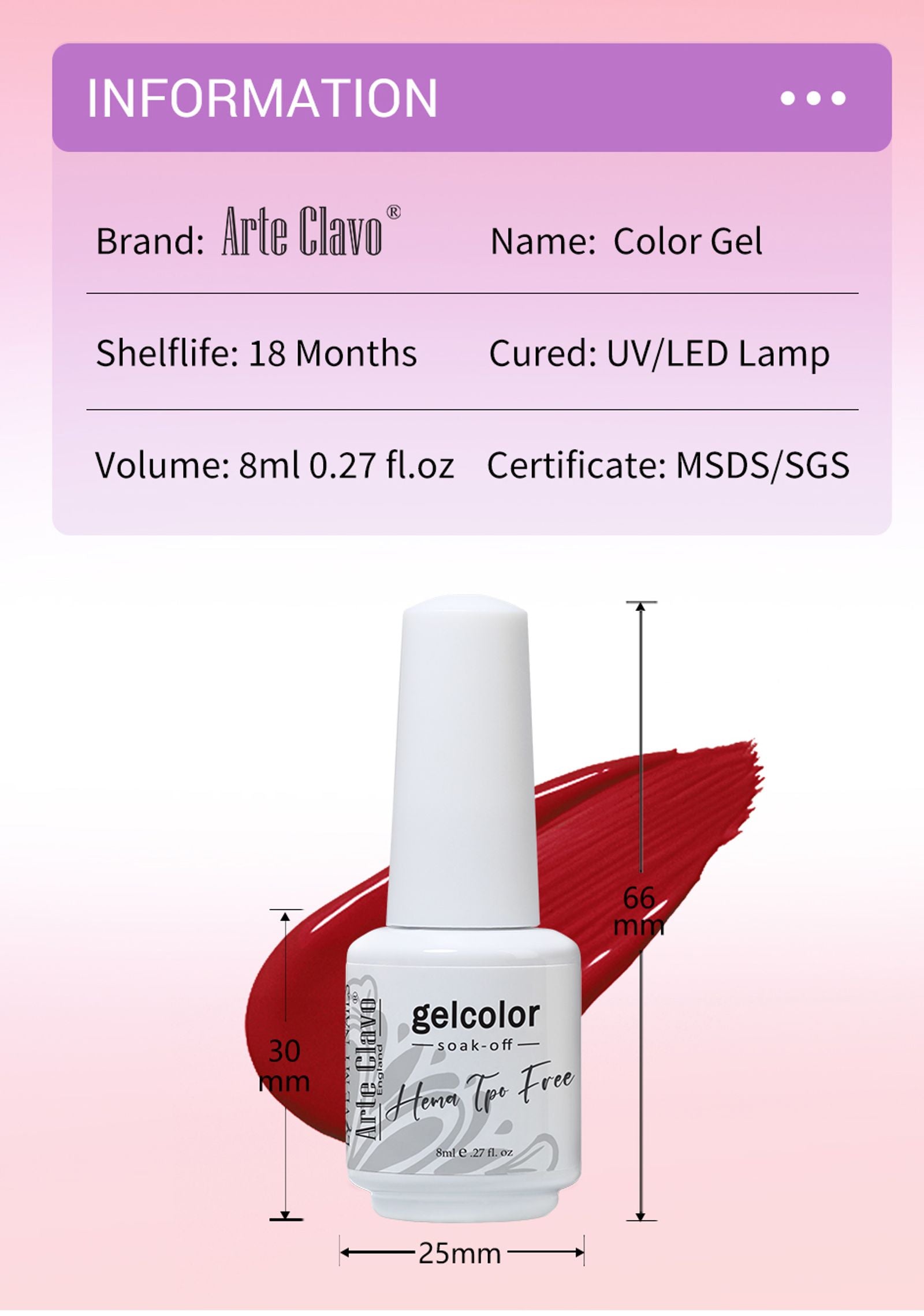Hema TPO Free Nail Gel Polish 8ml for Nail Art