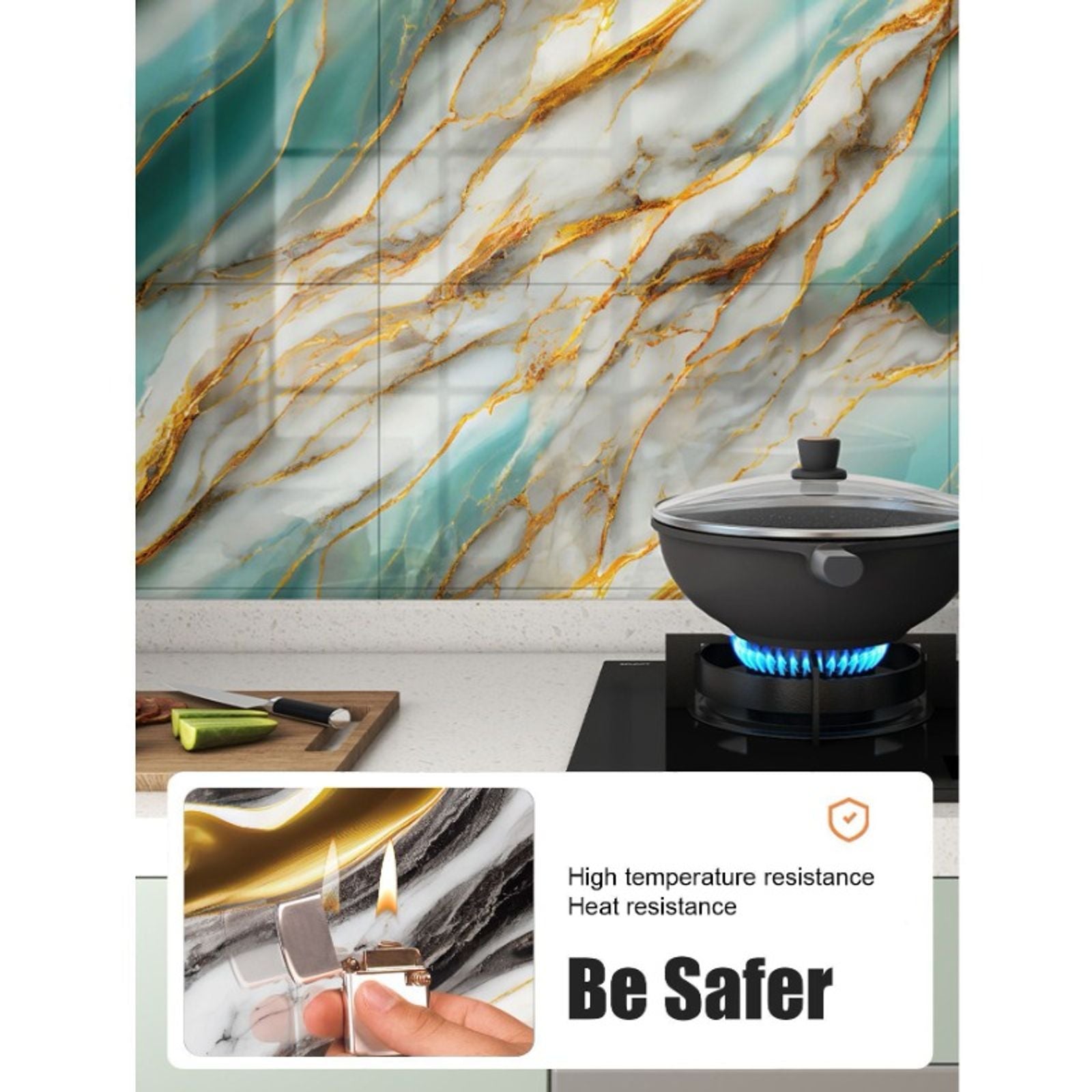 3D Marble Wall Stickers - Waterproof Self-Adhesive Decor