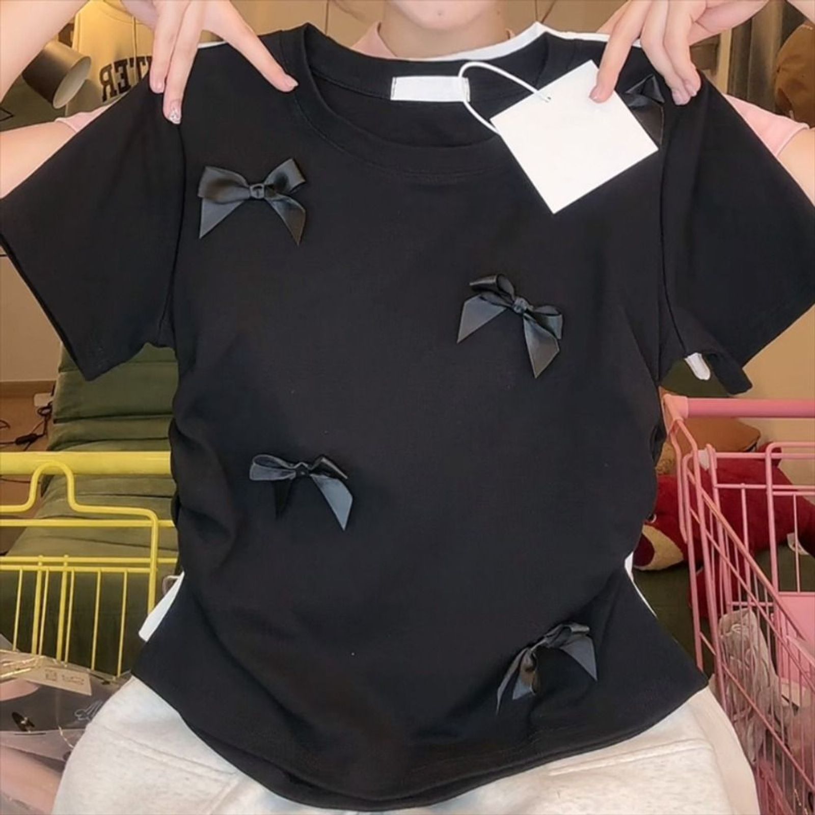 Elegant Ballet Bowknot T-Shirt for Women