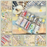 10 Rolls of Plaid Bow Stars Nail Foils Transfer Paper