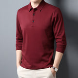 Men's Long Sleeve Business Casual Polo Shirt