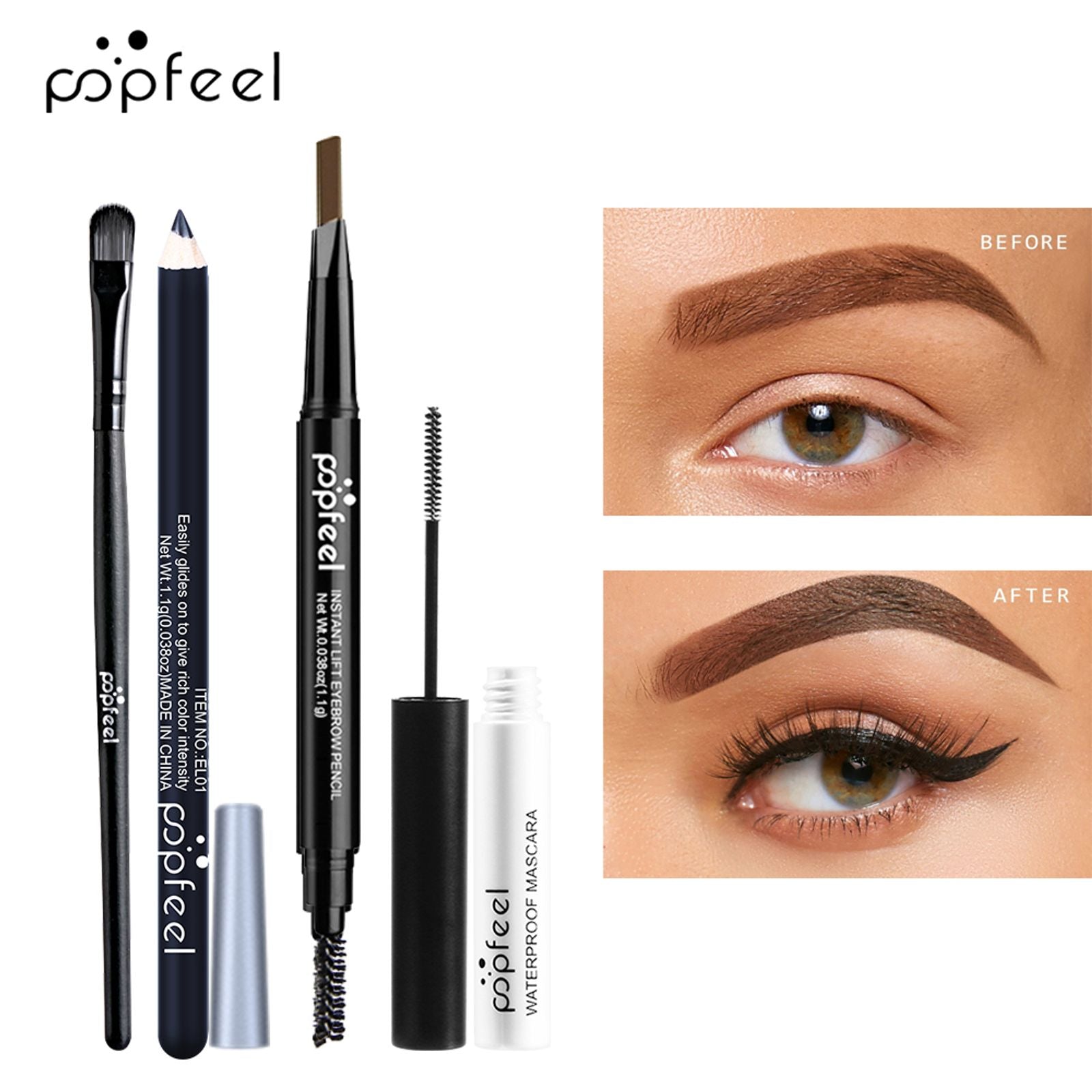 POPFEEL Eye Makeup Set with Eyeshadow, Eyeliner, and More