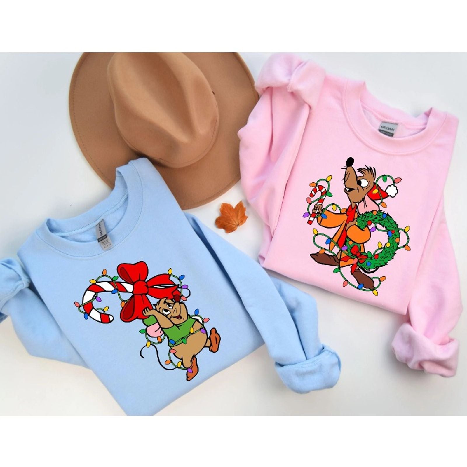 Disney Jaq and Gus Christmas Couple Hoodies
