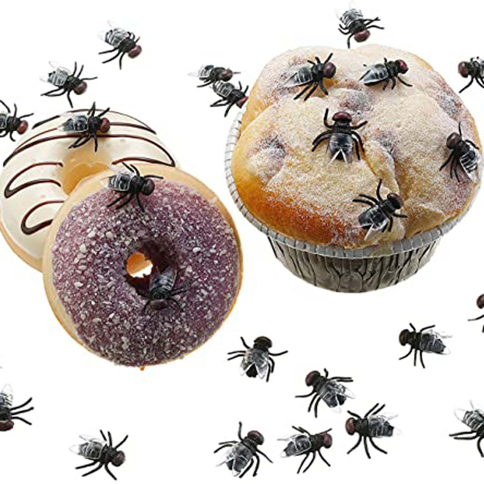 100 Pcs Plastic Fake Flies for Halloween Pranks