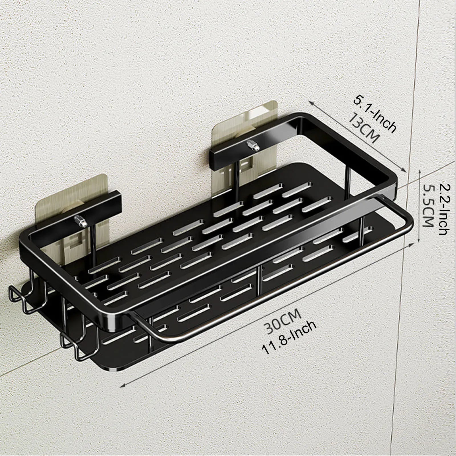 Wall Mounted Shower Corner Rack - No Drill Storage Solution