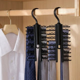 Rotatable 20-Hook Silk Scarf and Tie Storage Rack