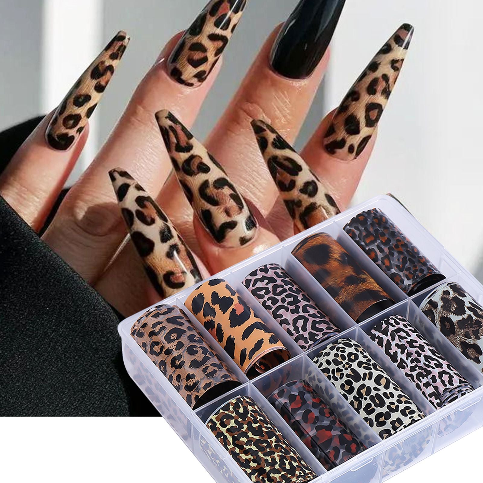Leopard Print Nail Foil Stickers for DIY Manicure