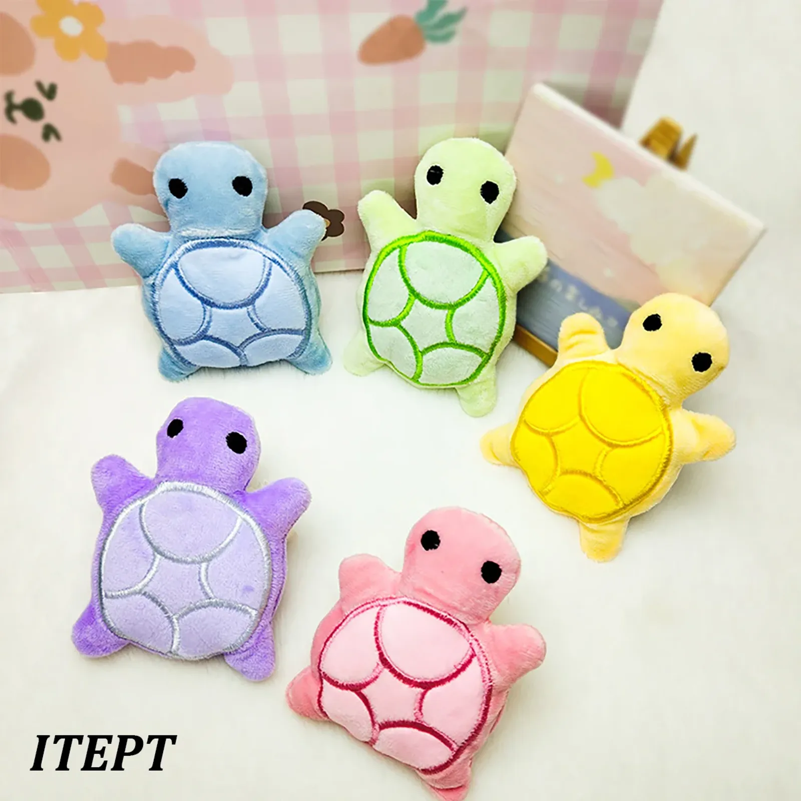 Mini Turtle Plush Chew Toy for Puppies