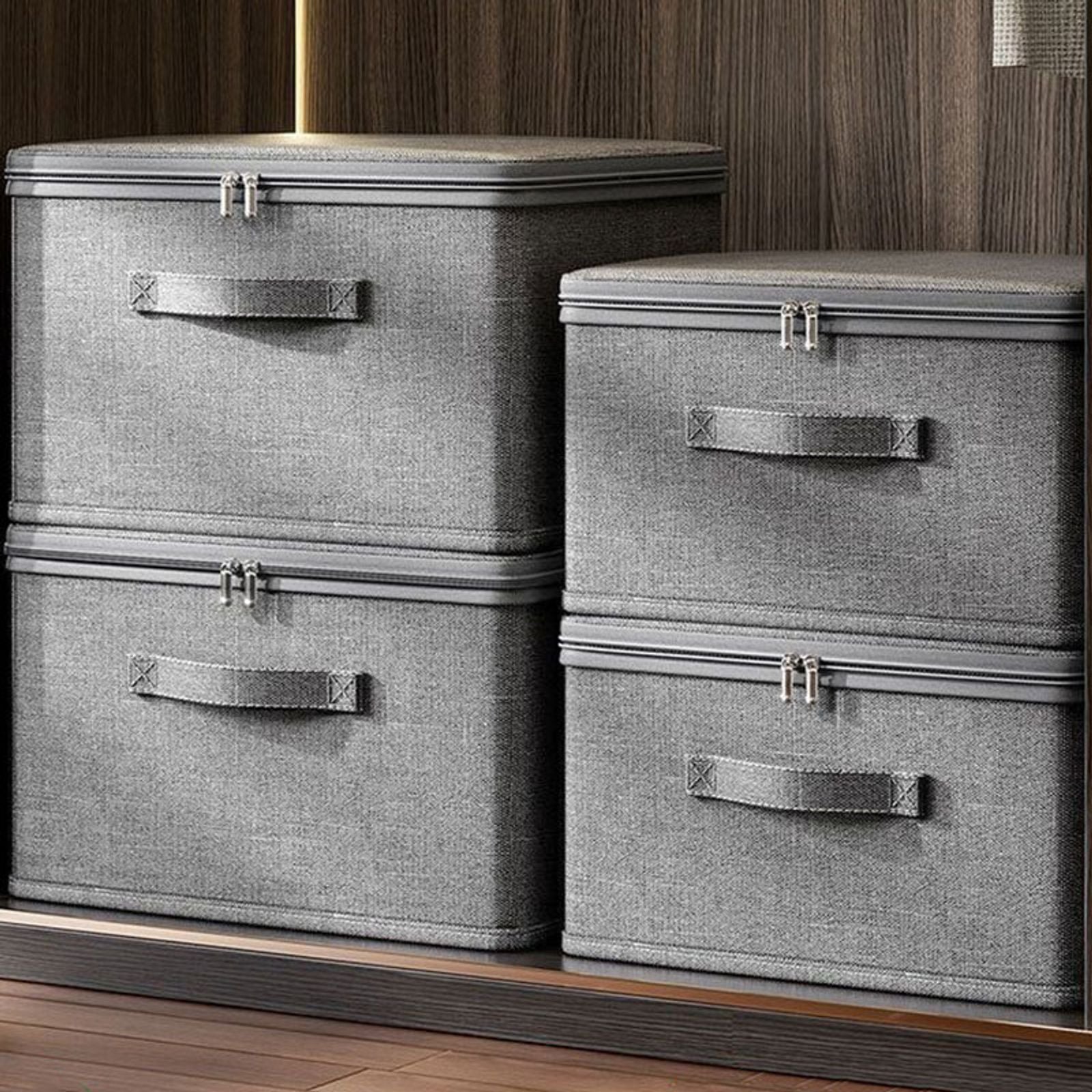 Foldable Cationic Fabric Storage Box with Soft Lid