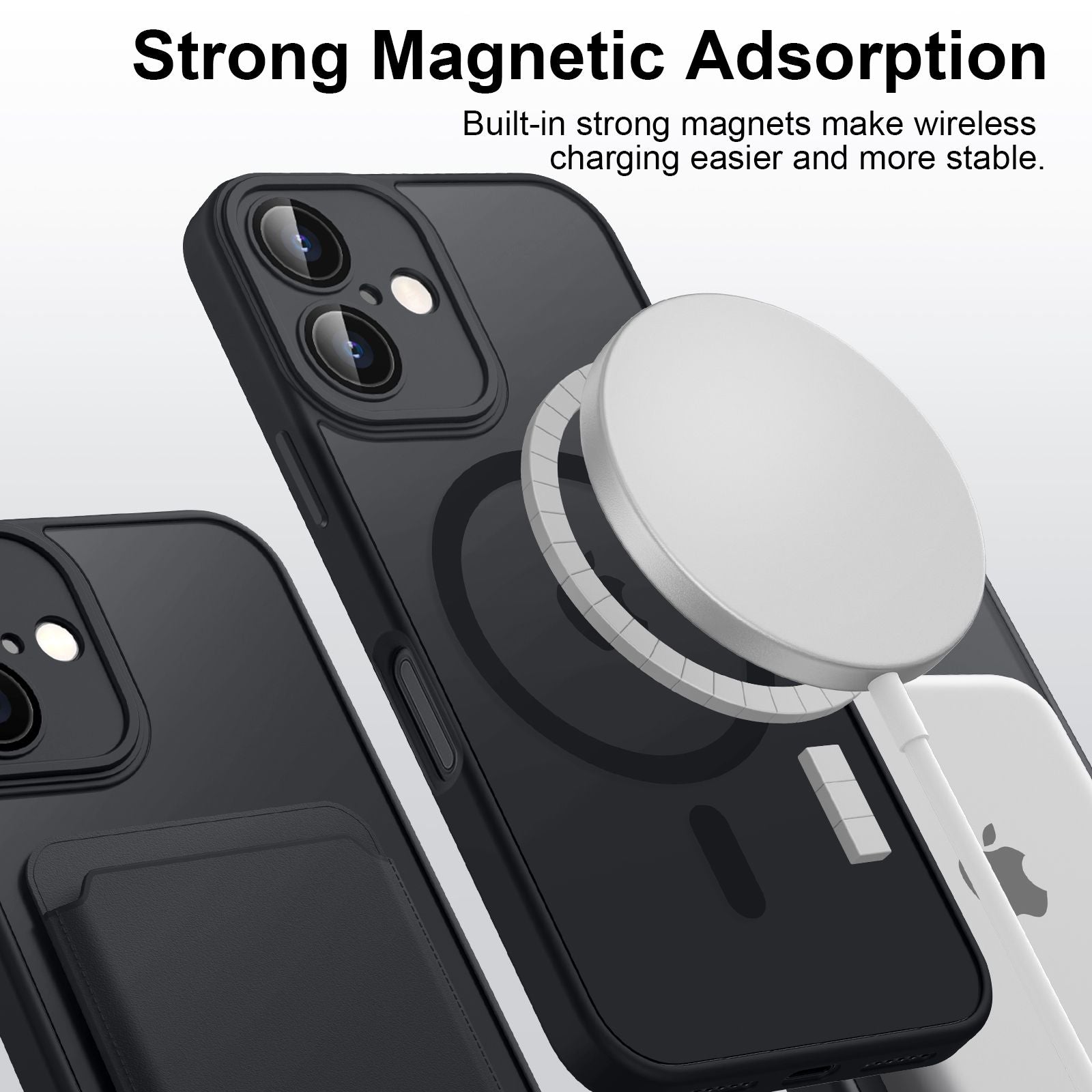 Luxury Magnetic Matte Translucent Shockproof Case for iPhone