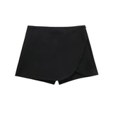 2025 Black Asymmetric Skort for Women