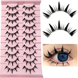 3D Cat Eye Faux Mink Lashes - 10 Pairs Natural & Fluffy